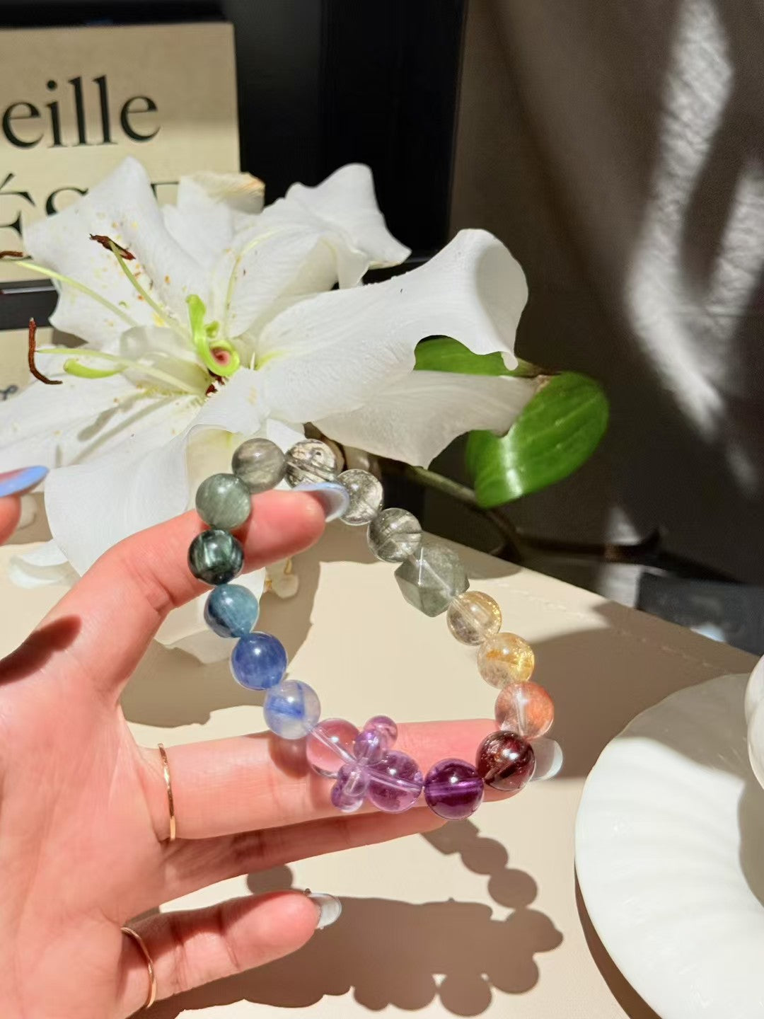 Duo Bao Rainbow Wave Gemstone Bracelet - Multi Power for Day to Night