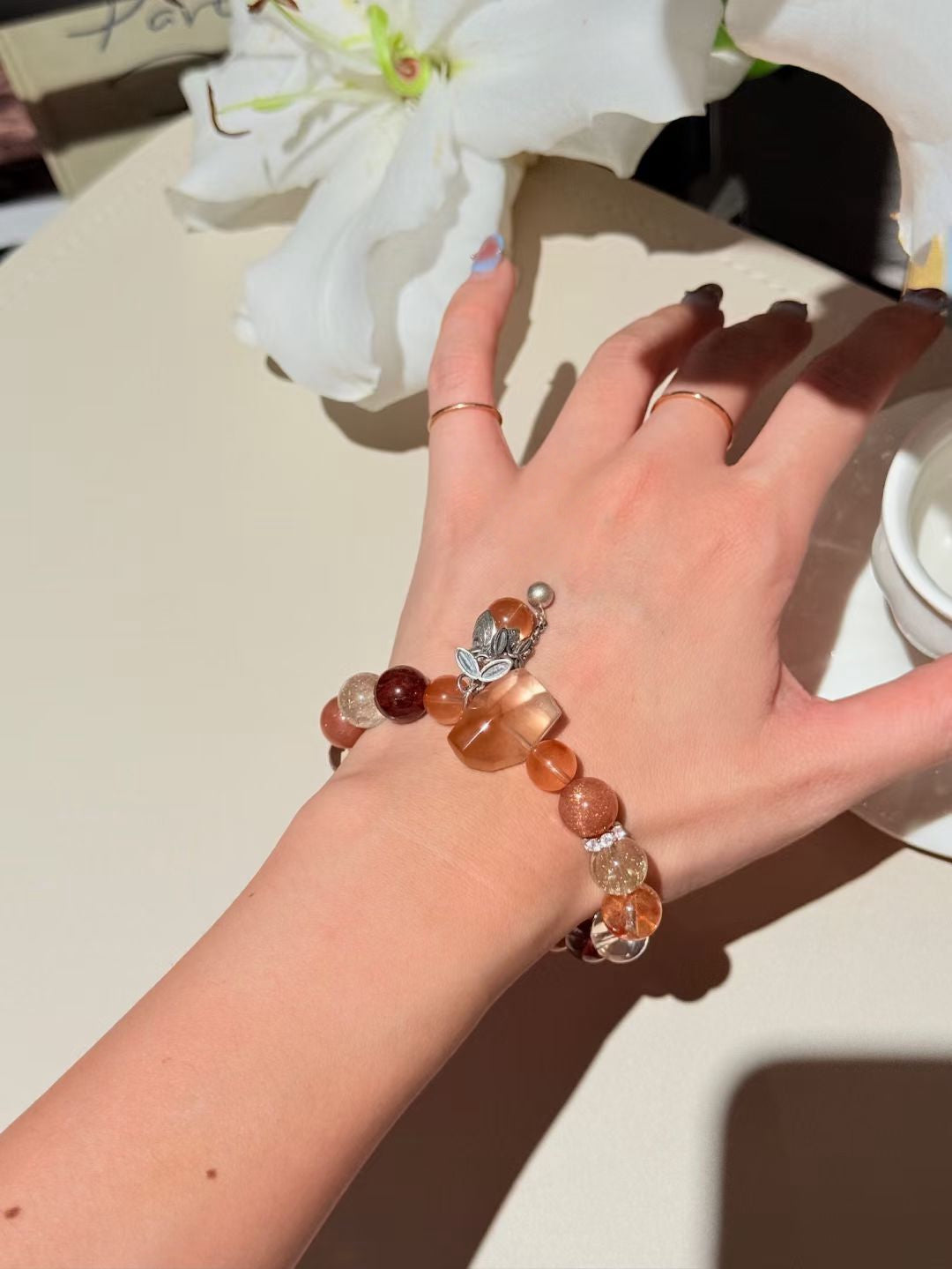 Sunrise Ignition Bracelet — Golden Sunstone & Red Aventurine for New Beginnings
