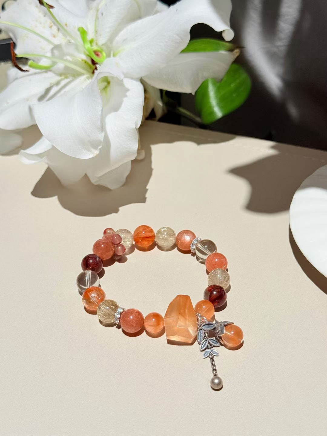 Sunrise Ignition Bracelet — Golden Sunstone & Red Aventurine for New Beginnings