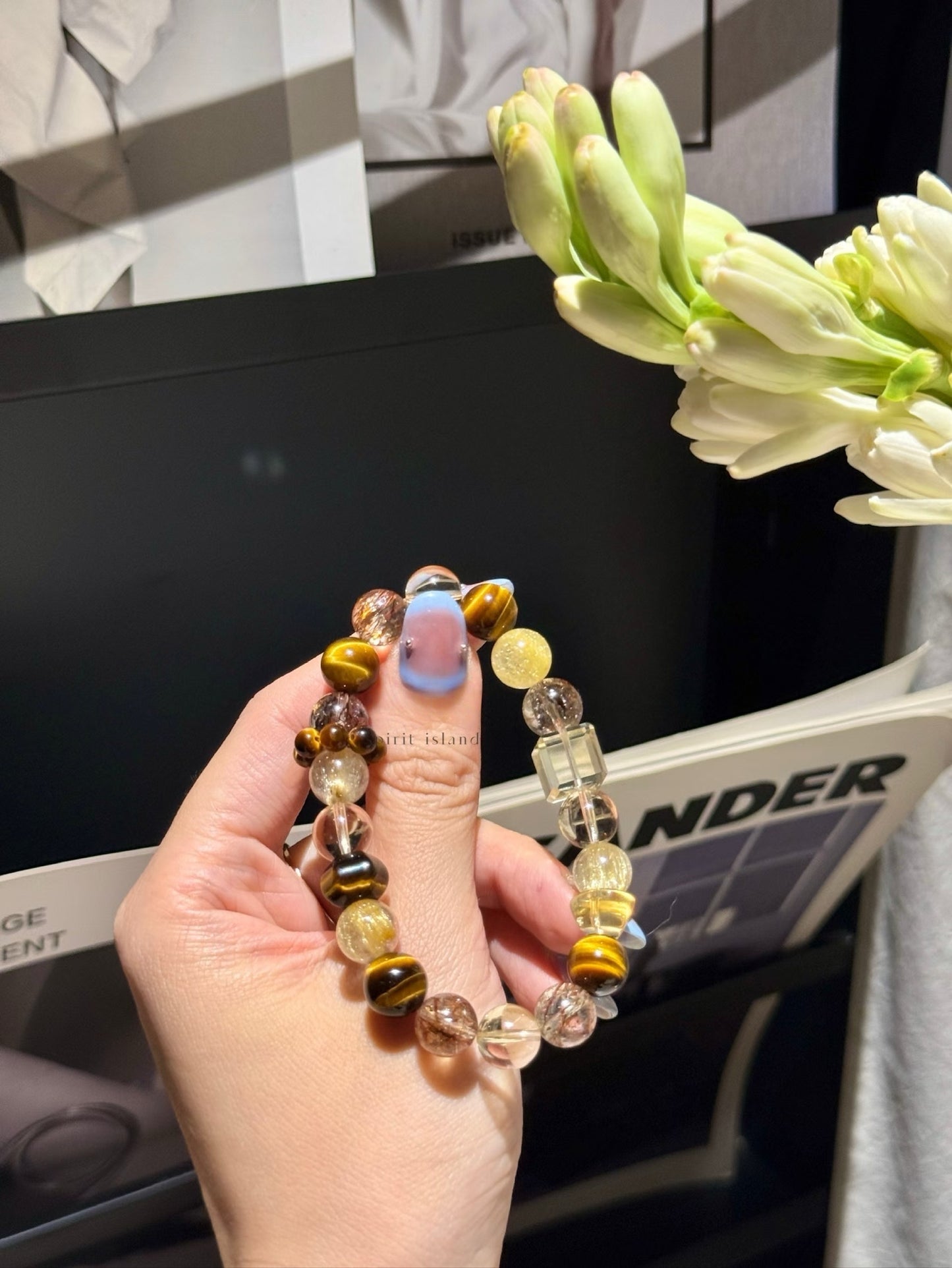 Earth Element Prosperity Bracelet- Citrine Tiger Eye for Protection and Wealth