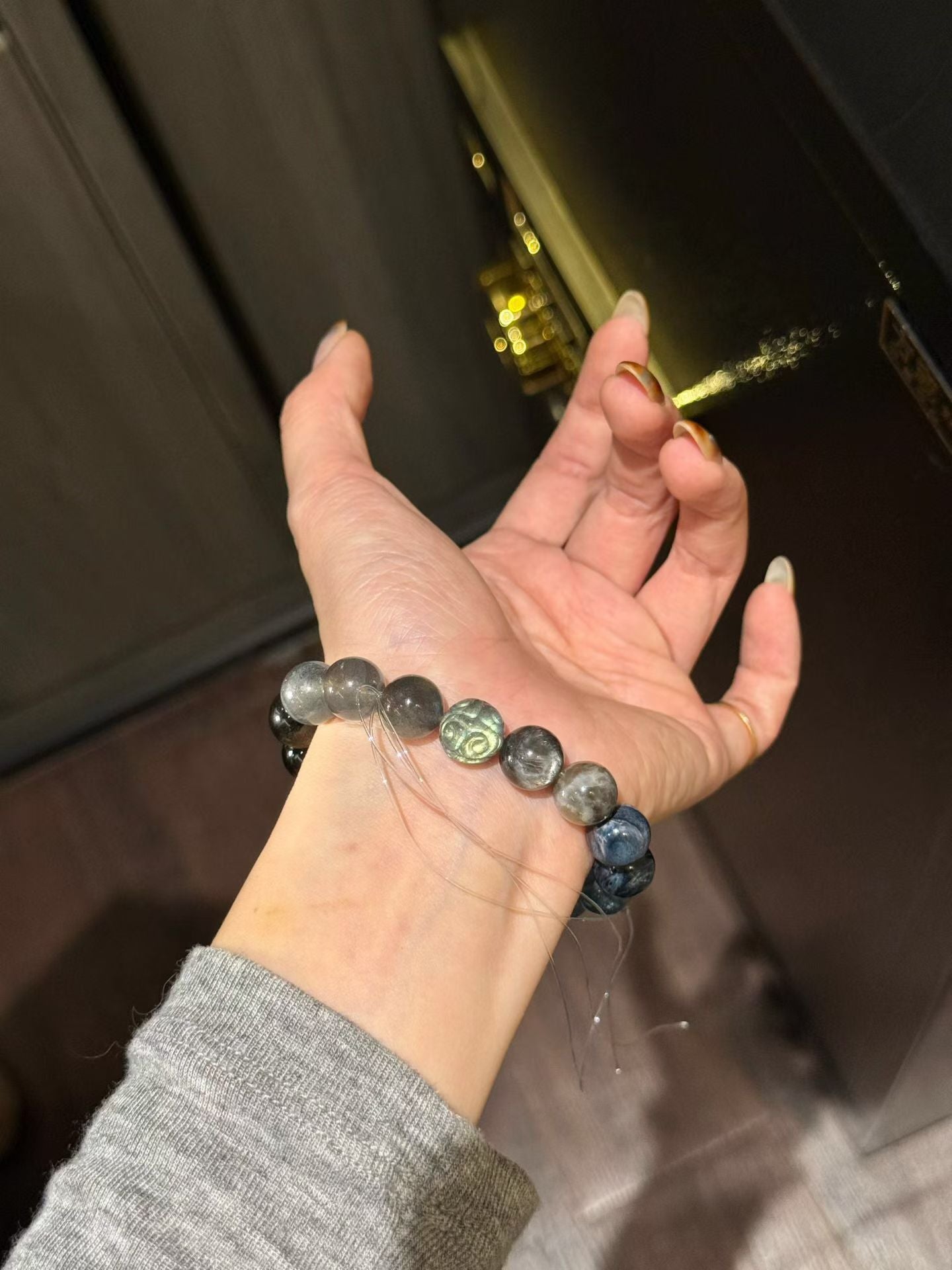 Unisex Pietersite & Aquamarine Power Bracelet – His and Hers Couple’s Energy Set
