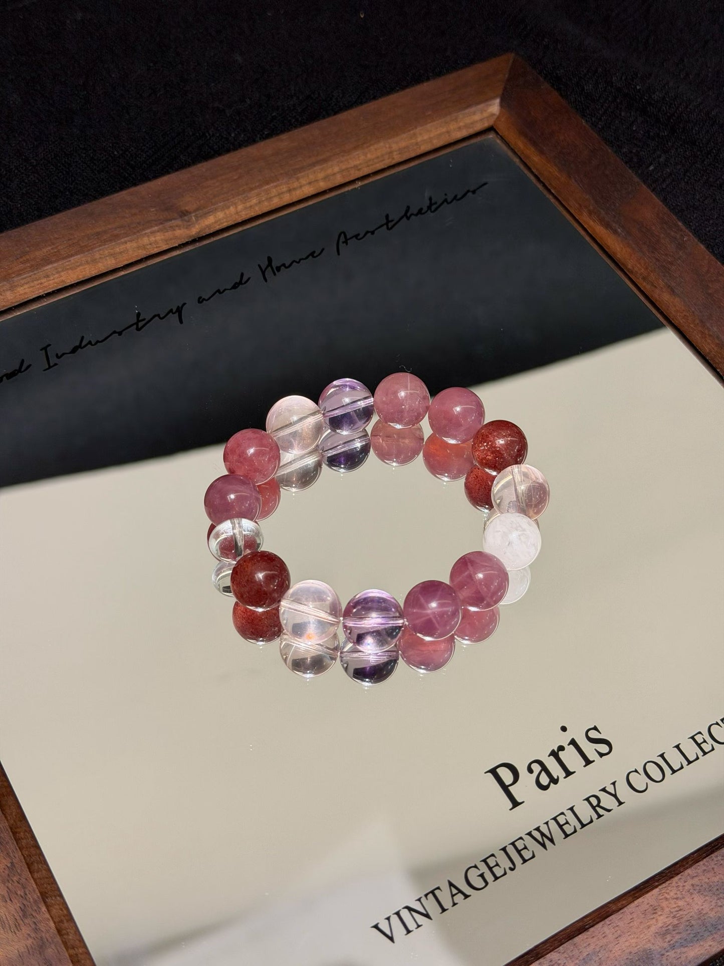 Inner Peace & Emotional Healing Crystal Bracelet | Amethyst, Rose Quartz, Clear Quartz & Strawberry Quartz for Anxiety Relief