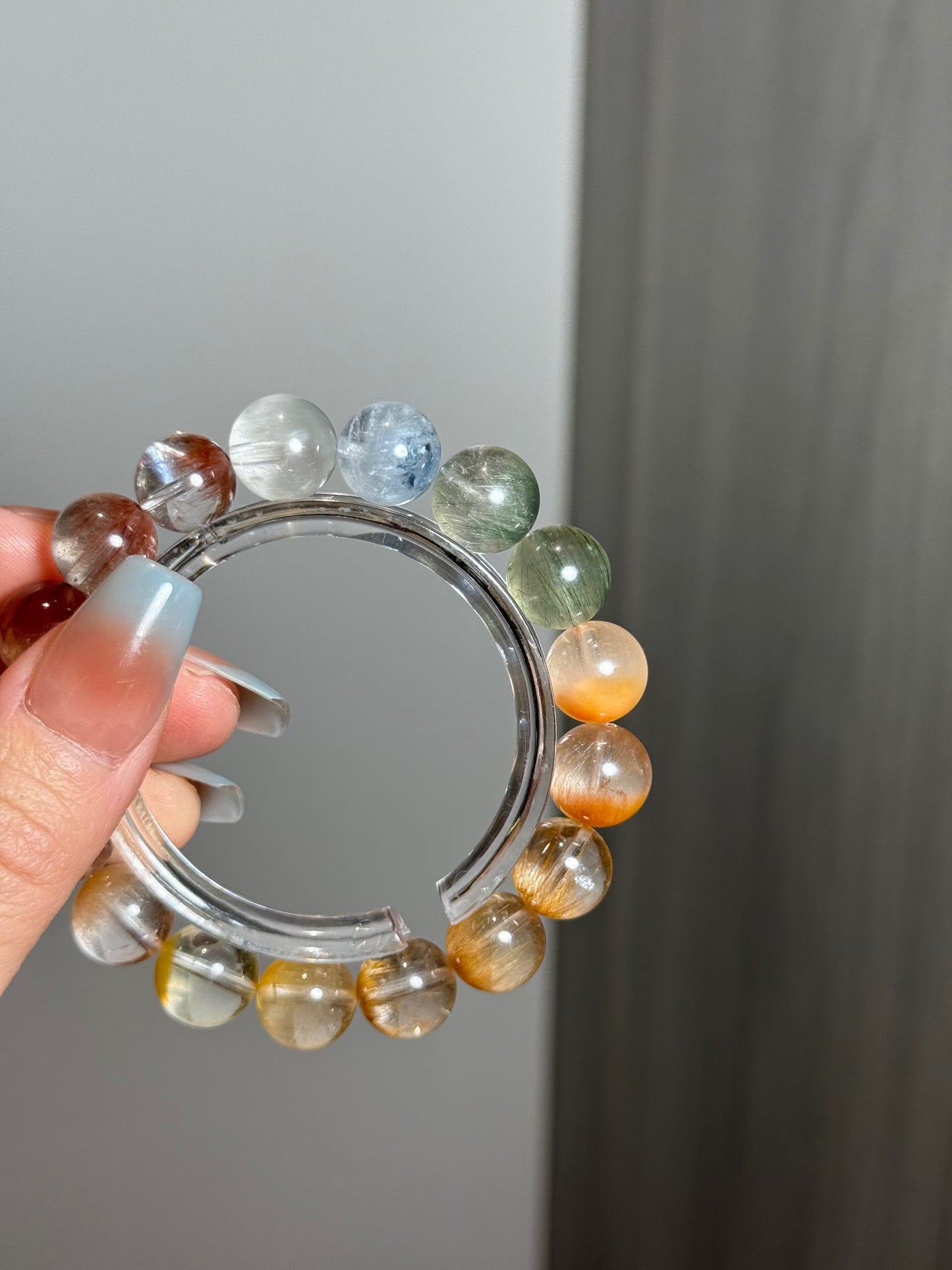 Premium Multi-Color Rabbit Hair Rutilated Quartz Bracelet