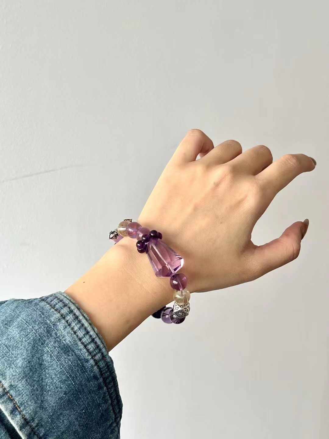 Fire Element | Amethyst, Charoite, Kunzite & Gold Rutilated Quartz Bracelet