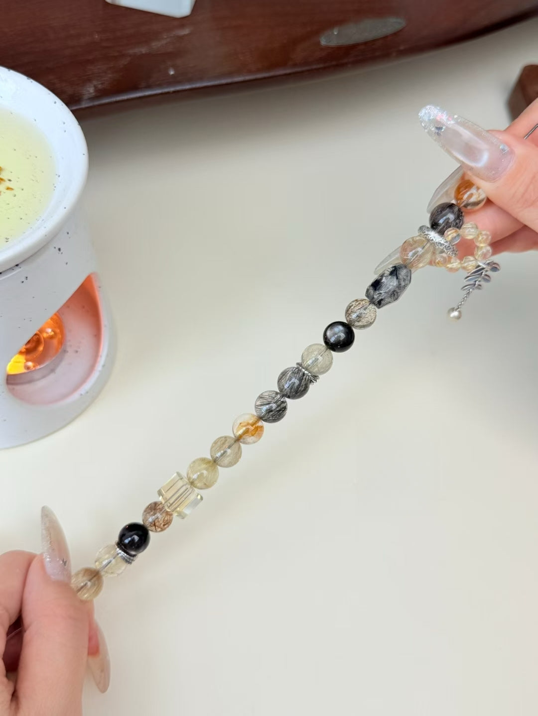 Alchemist's Treasure — Golden Rutilated Quartz & Black Stones for Transformation