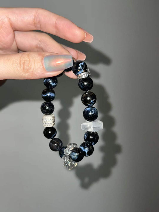The Storm & Moon Talisman: Pietersite & Blue Moonstone Bracelet for Transformation & Intuition