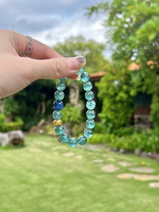 Forest Whisper | Natural Green & Blue Kyanite Minimalist Bracelet