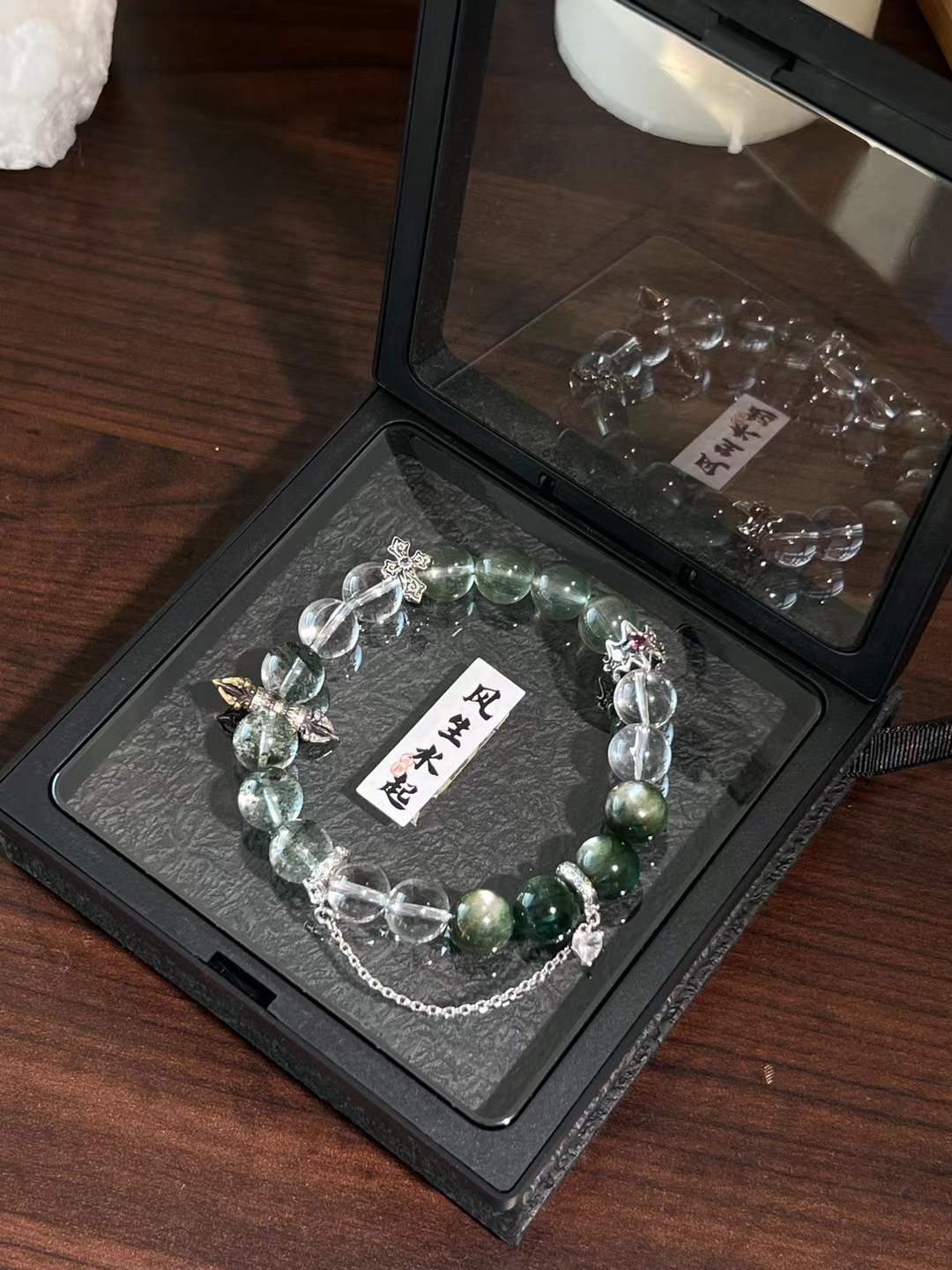 Wood Element | Green Rutilated Quartz, Green Phantom, Seraphinite, Green Lepidolite Synergy Bracelet