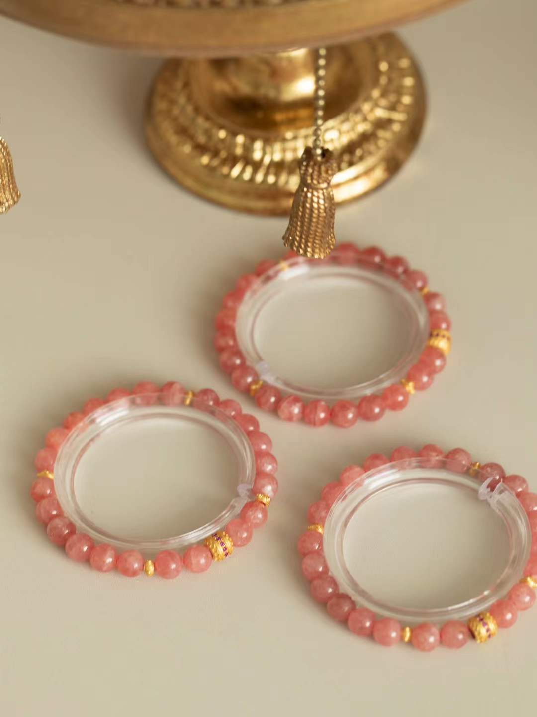 Fire Element | Ultra-Gentle Rhodochrosite Crystal Bracelet: The Stone of Love & Compassion