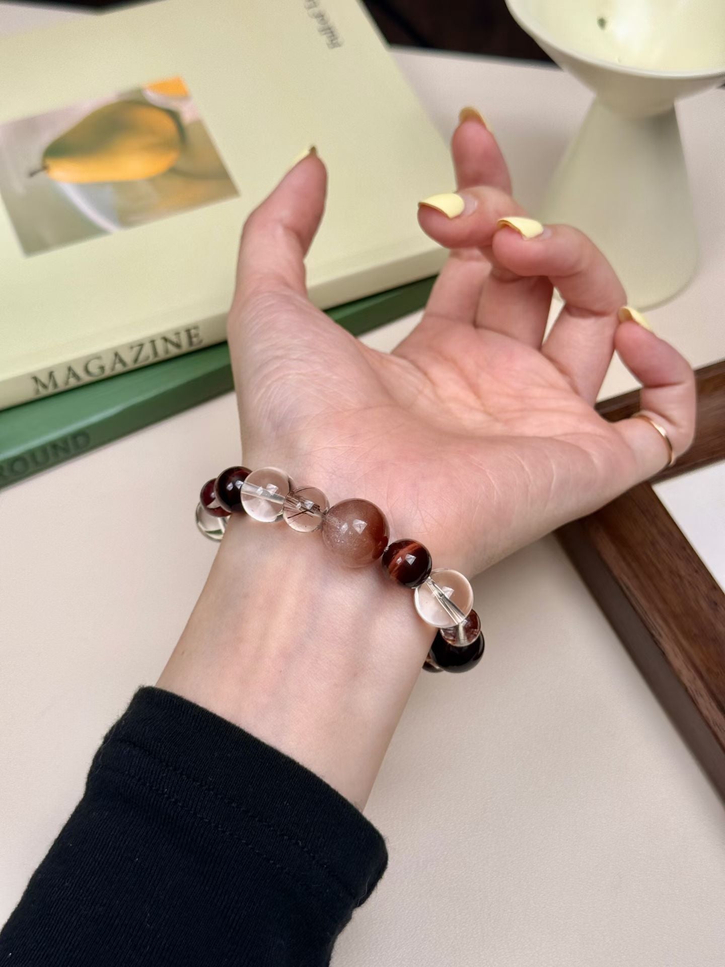 Fire Element | Red Tiger’s Eye & Quartz Energy Loop Bracelet-Activate, Focus, and Achieve Your Goals