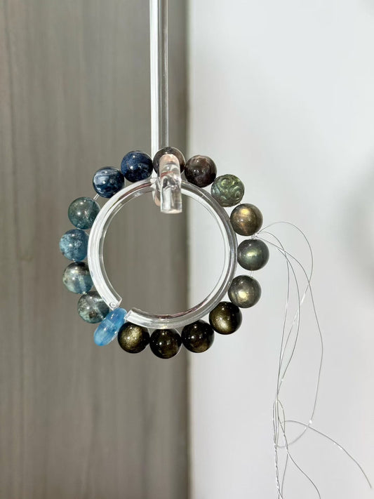 Unisex Pietersite & Aquamarine Power Bracelet – His and Hers Couple’s Energy Set