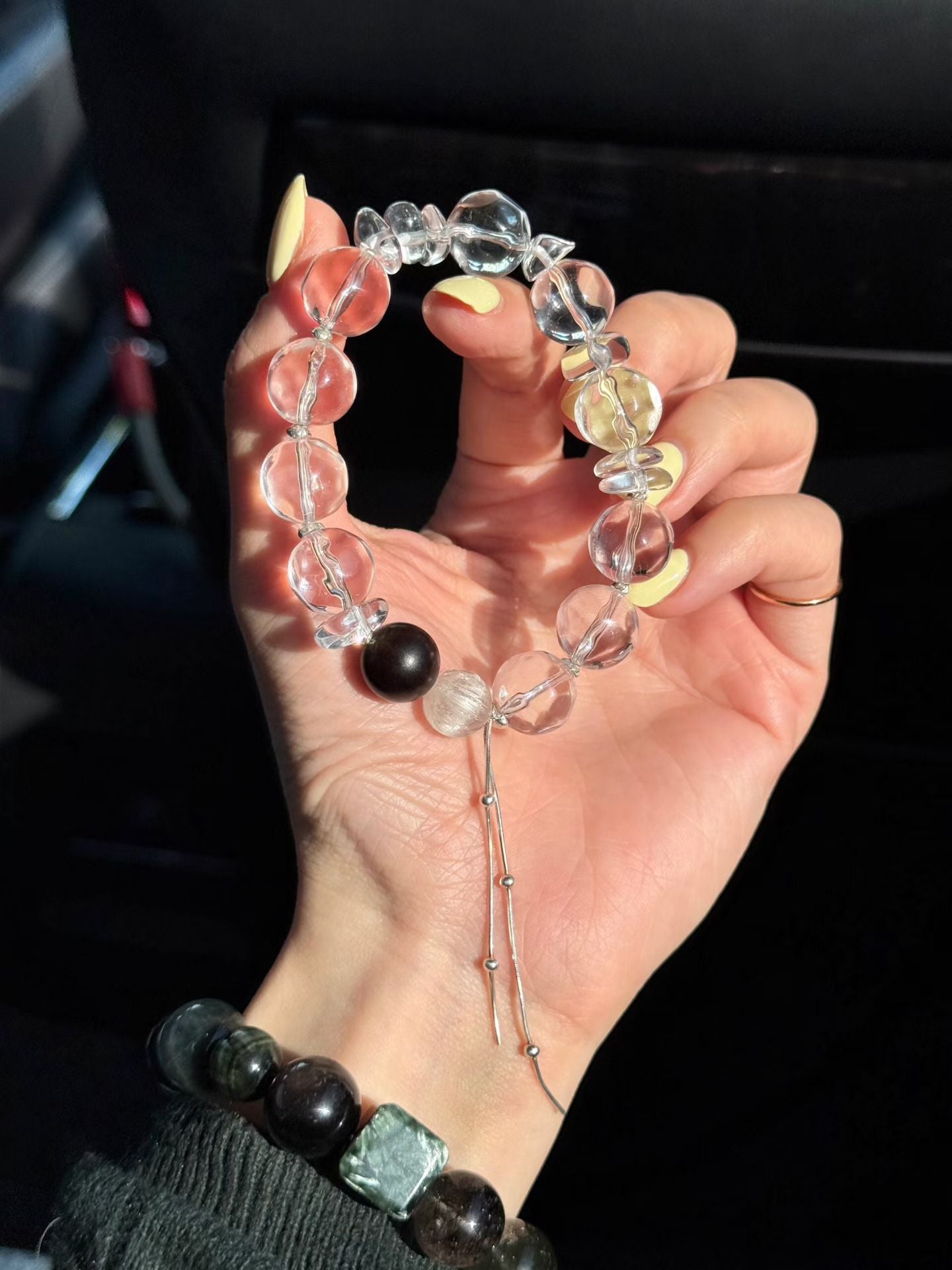Water Element | Zen Serenity Bracelet: Clear Quartz, Sandalwood & Kunzite