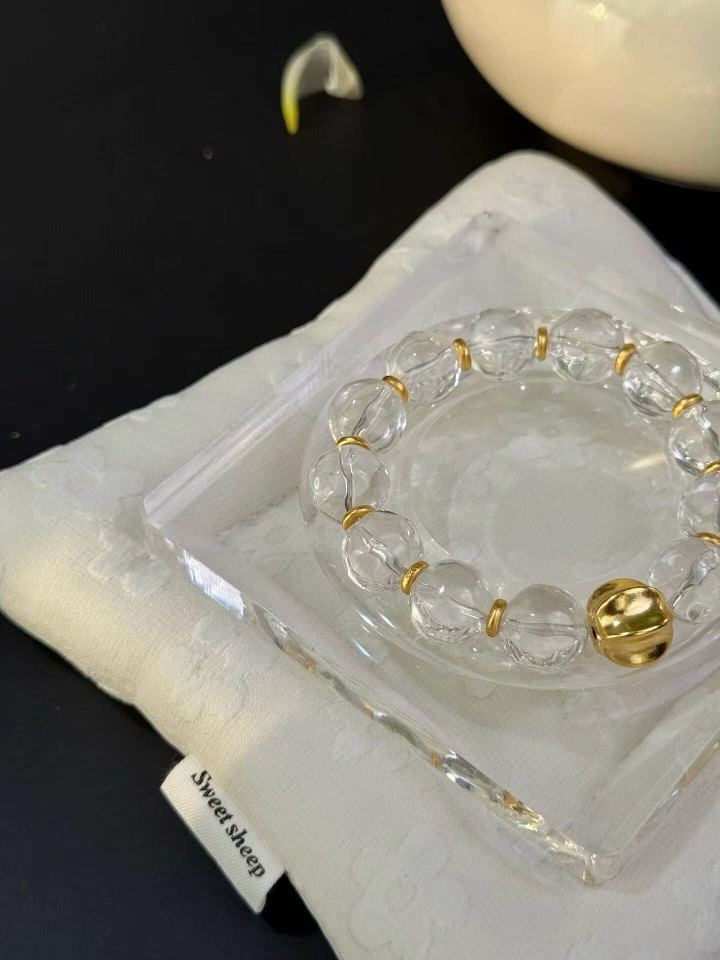 Metal Element | Natural Clear Quartz Freeform Pineapple Bead Crystal Bracelet