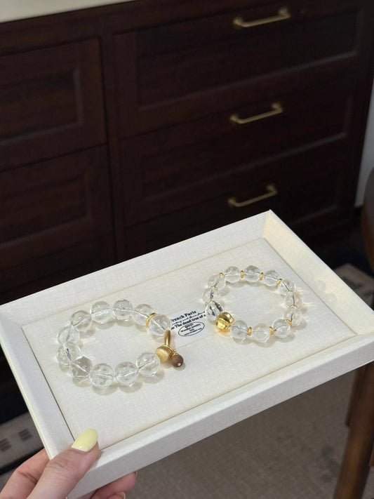 Metal Element | Natural Clear Quartz Freeform Pineapple Bead Crystal Bracelet