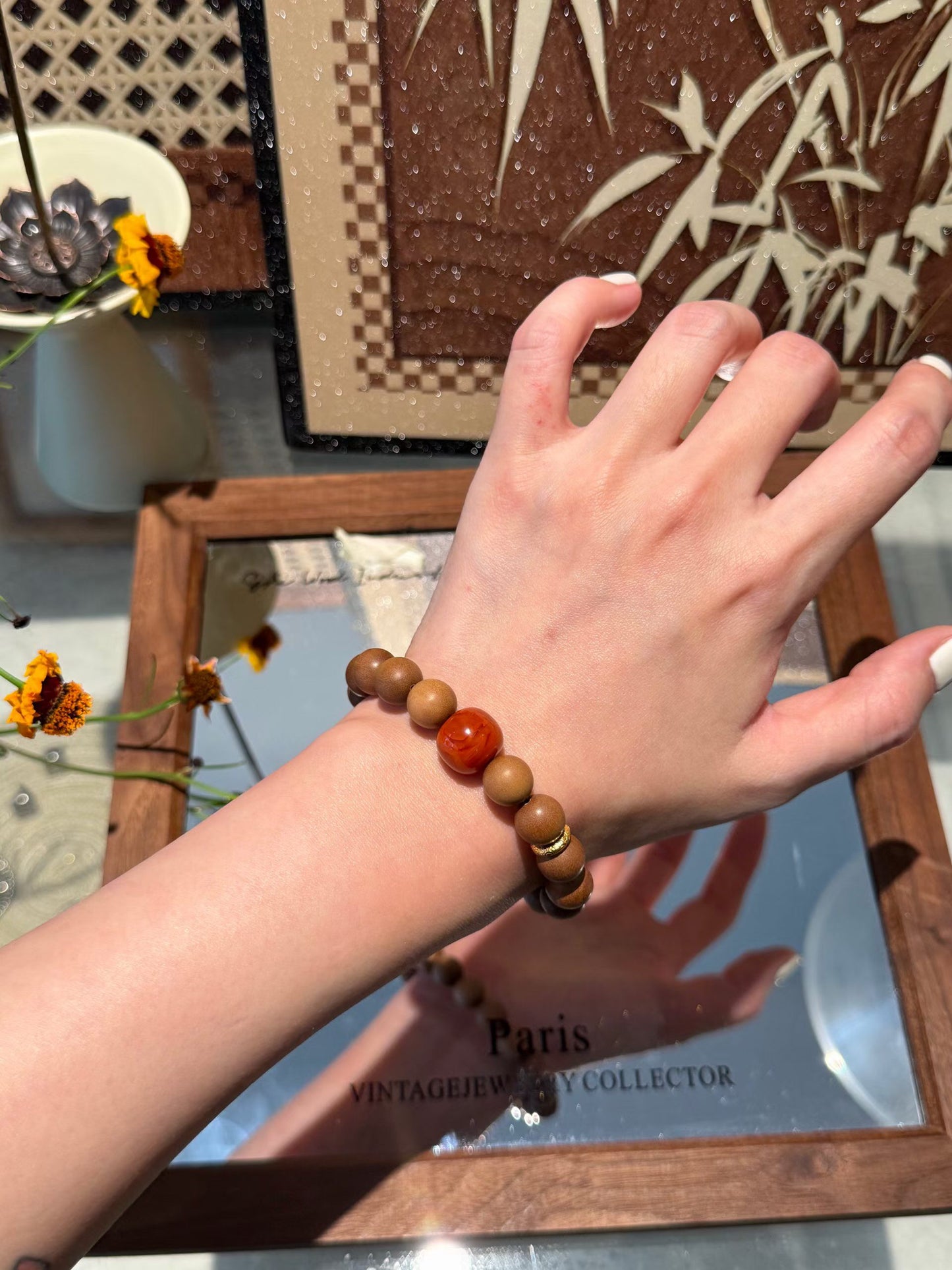 Mother’s Day Special | Zen Healing Sandalwood & Red Agate Serenity Bracelet