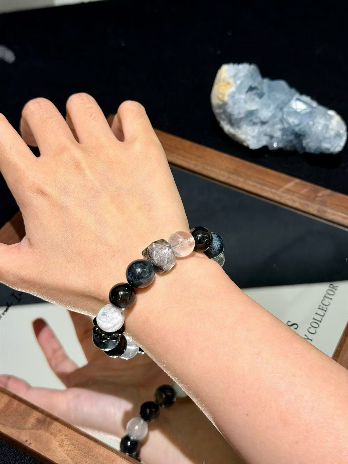Water Element | Black Rutilated Quartz, Silver Sheen Obsidian & Herkimer Diamond for Empaths, Stress Relief, and Spiritual Protection