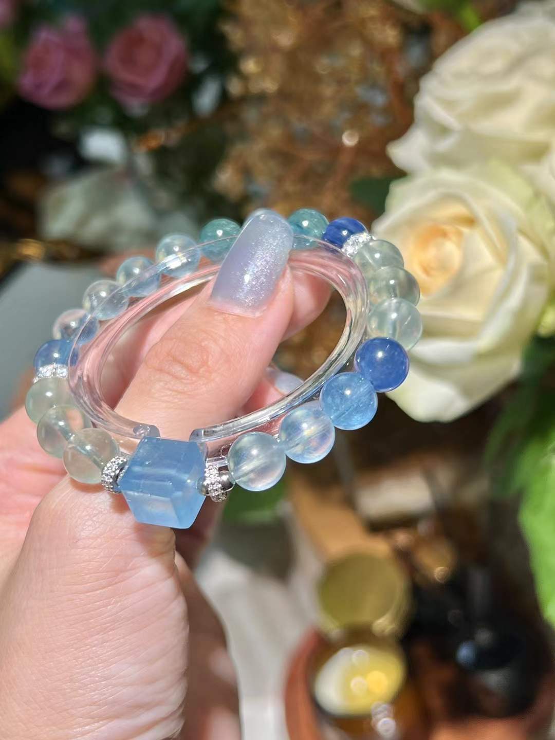 Water & Wood Element | Aquamarine, Green Quartz, Kyanite & Prehnite