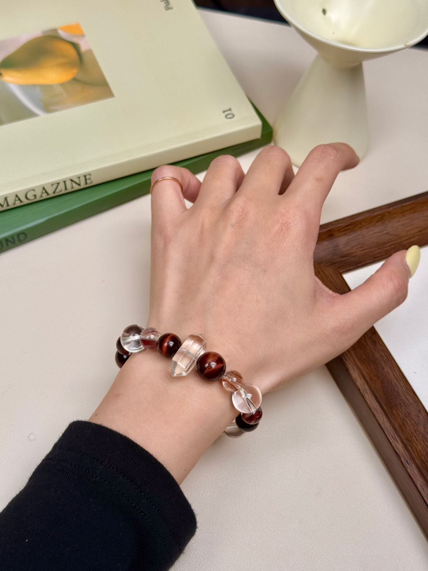Fire Element | Red Tiger’s Eye & Quartz Energy Loop Bracelet-Activate, Focus, and Achieve Your Goals
