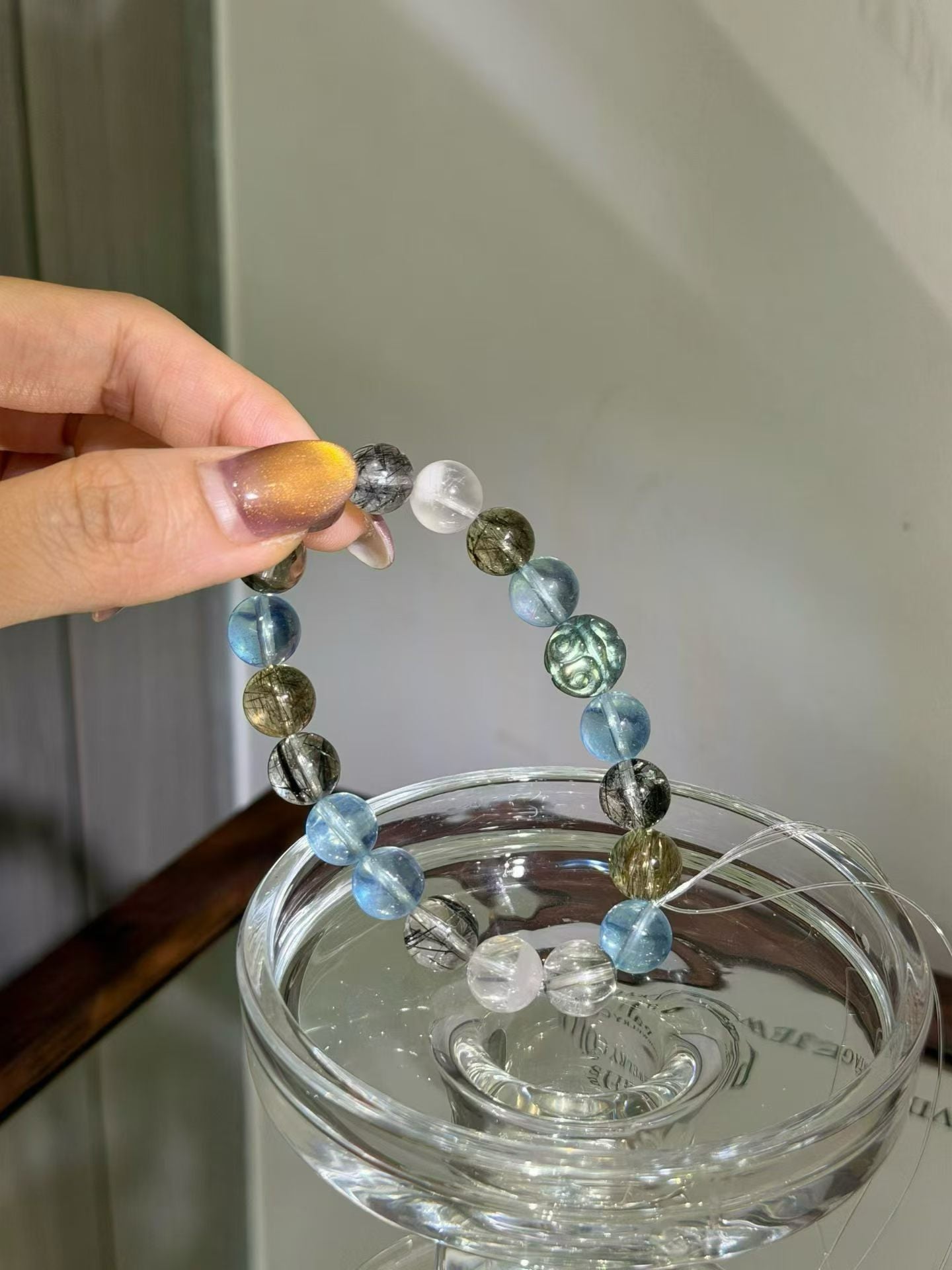 Labradorite, Black Rutilated & Green Quartz for Spiritual Awakening, Career Growth, and Mental Clarity