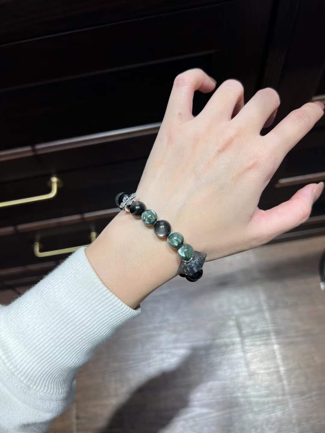 Wood & Water Element | Dragon Blood Jasper, Obsidian & Labradorite Power Bracelet