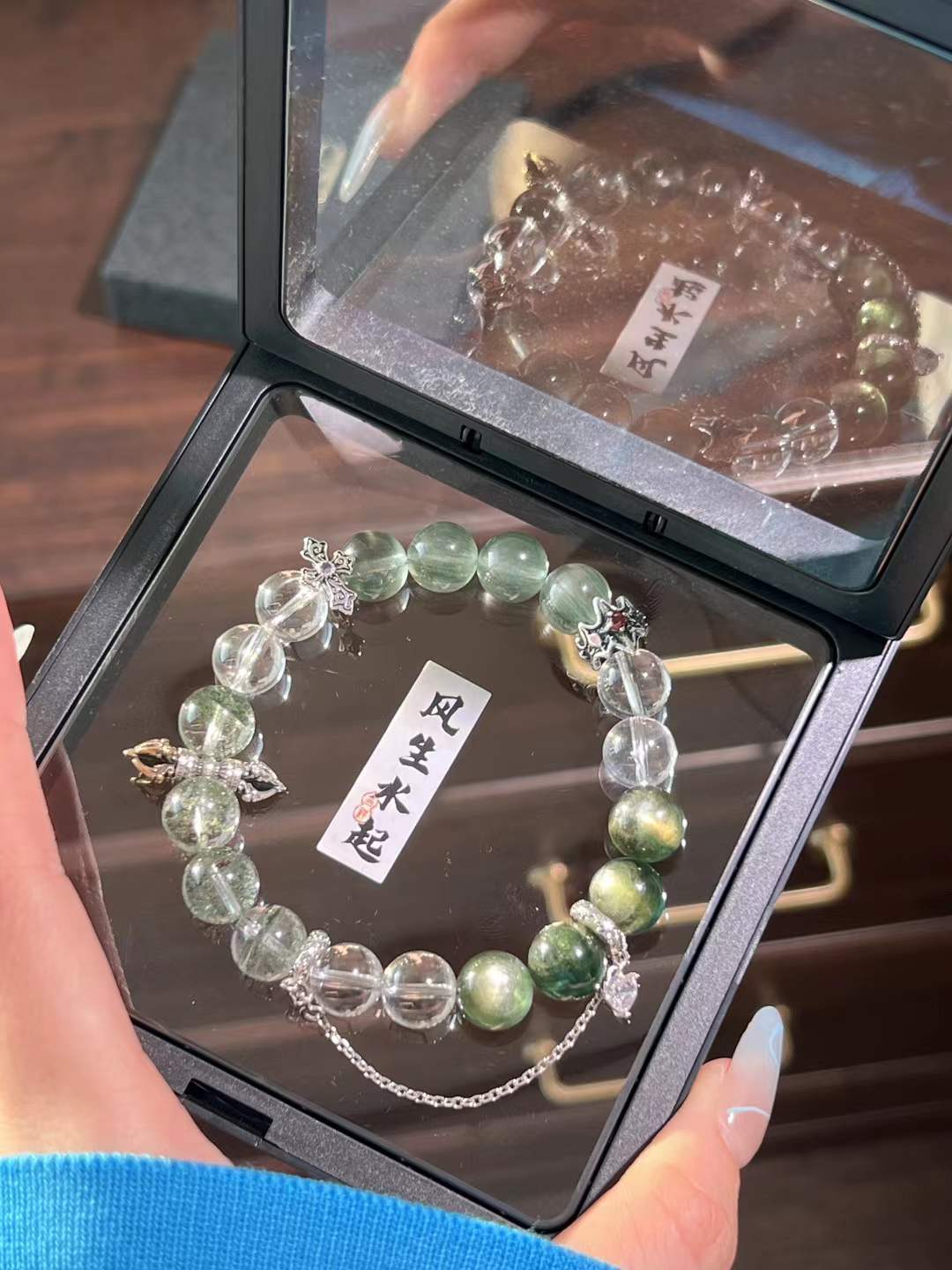 Wood Element | Green Rutilated Quartz, Green Phantom, Seraphinite, Green Lepidolite Synergy Bracelet