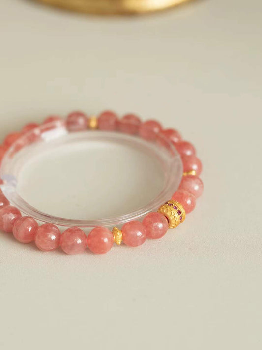 Fire Element | Ultra-Gentle Rhodochrosite Crystal Bracelet: The Stone of Love & Compassion