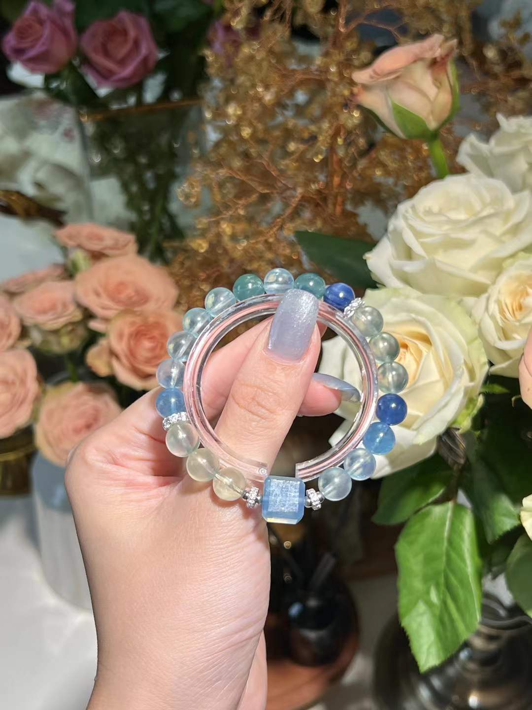 Water & Wood Element | Aquamarine, Green Quartz, Kyanite & Prehnite