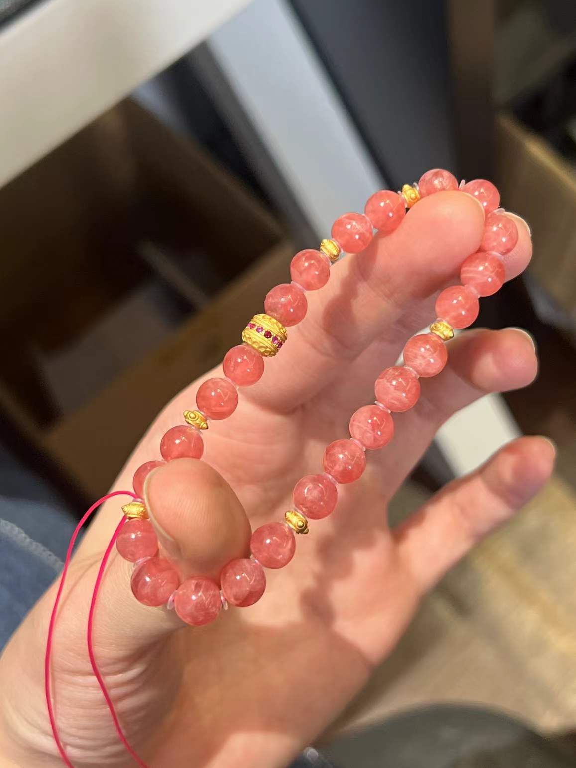 Fire Element | Ultra-Gentle Rhodochrosite Crystal Bracelet: The Stone of Love & Compassion