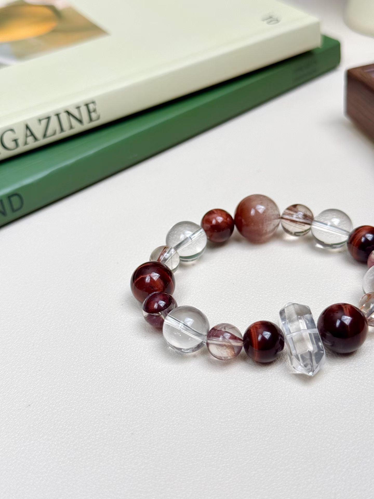 Fire Element | Red Tiger’s Eye & Quartz Energy Loop Bracelet-Activate, Focus, and Achieve Your Goals