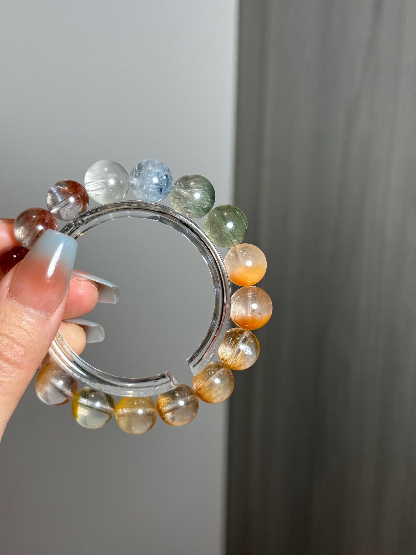 Premium Multi-Color Rabbit Hair Rutilated Quartz Bracelet