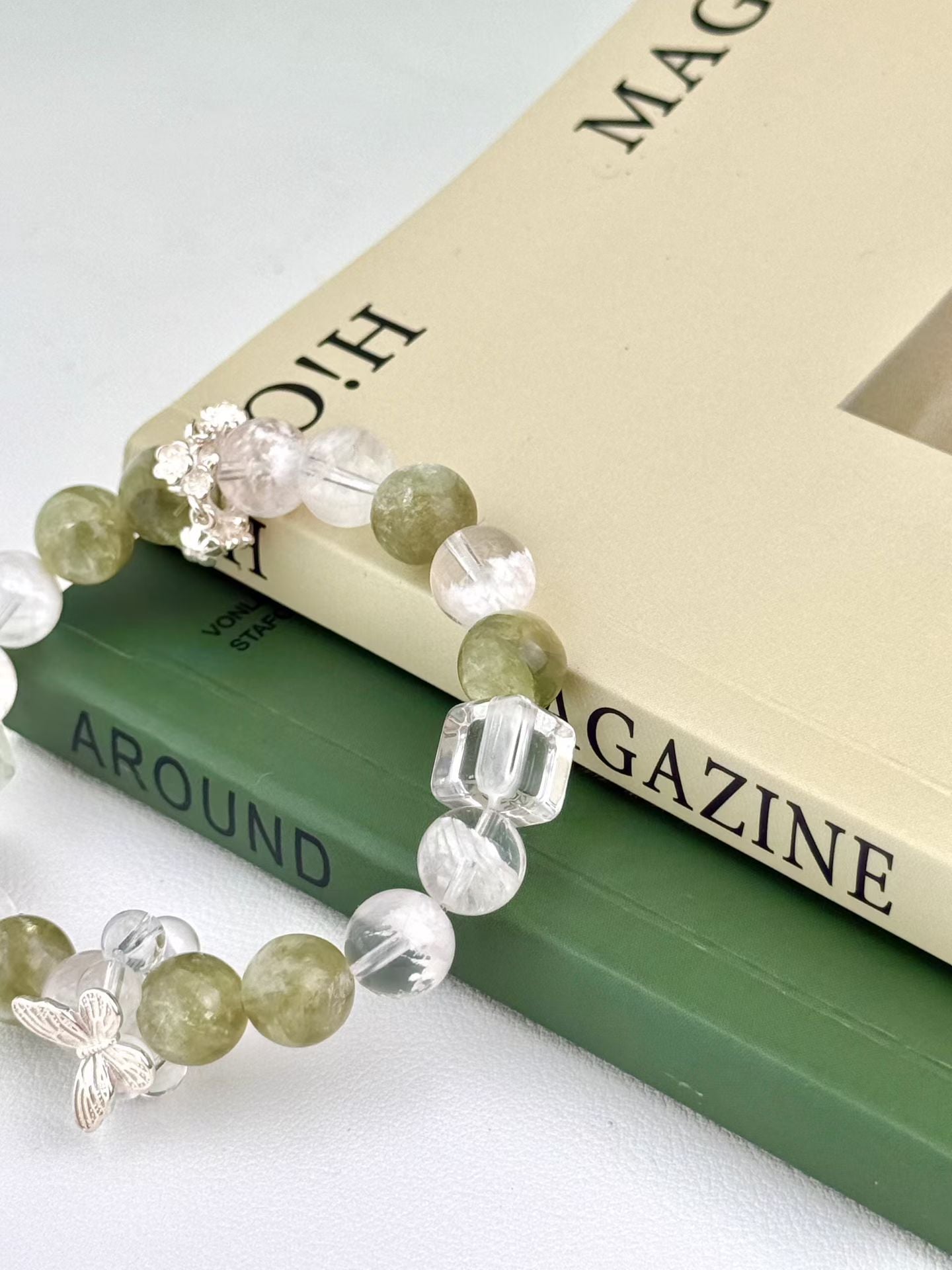 Wealth & Vitality | Green Phantom & Snowflake Quartz Healing Bracelet