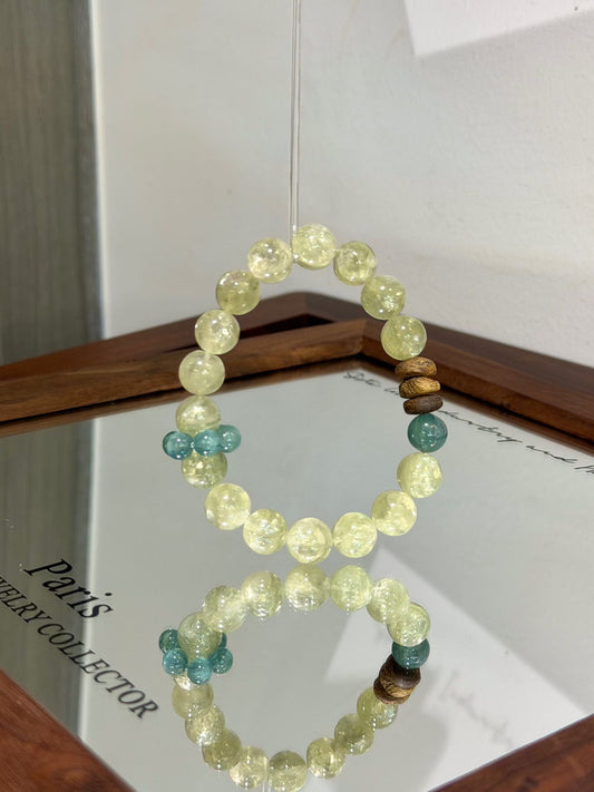 Wood Element | Natural Green Fuchsite & Green Apatite Bead Bracelet for Growth, Abundance & Deep Heart Chakra Healing