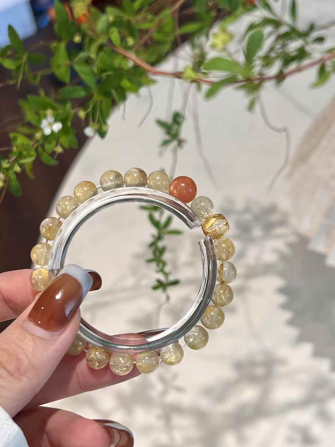 Golden Rutilated Quartz & Rhodochrosite Set: Abundance, Love, and Eternal Bond