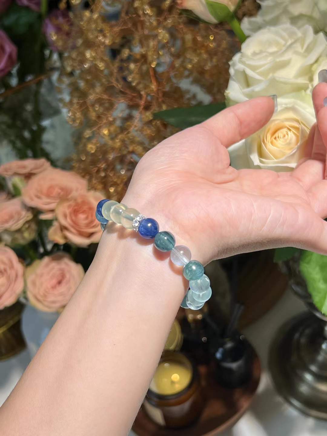Water & Wood Element | Aquamarine, Green Quartz, Kyanite & Prehnite