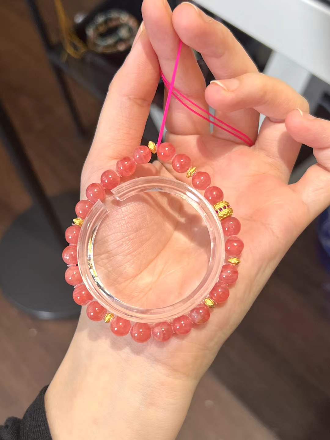 Fire Element | Ultra-Gentle Rhodochrosite Crystal Bracelet: The Stone of Love & Compassion