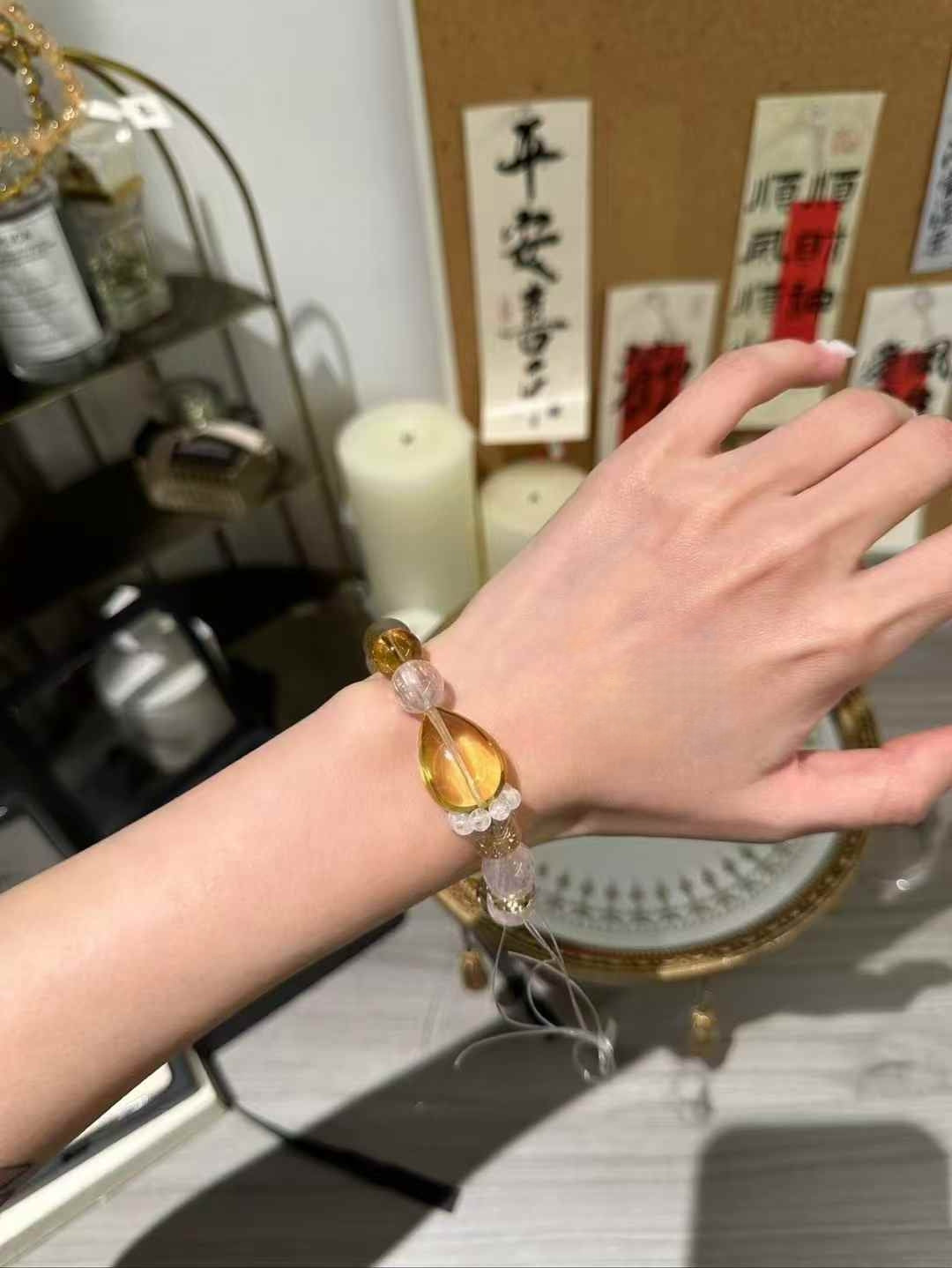 Five Elements Harmony Bracelet｜Citrine, Kunzite, Rutilated Quartz, Pink Ghost & Herkimer Diamond