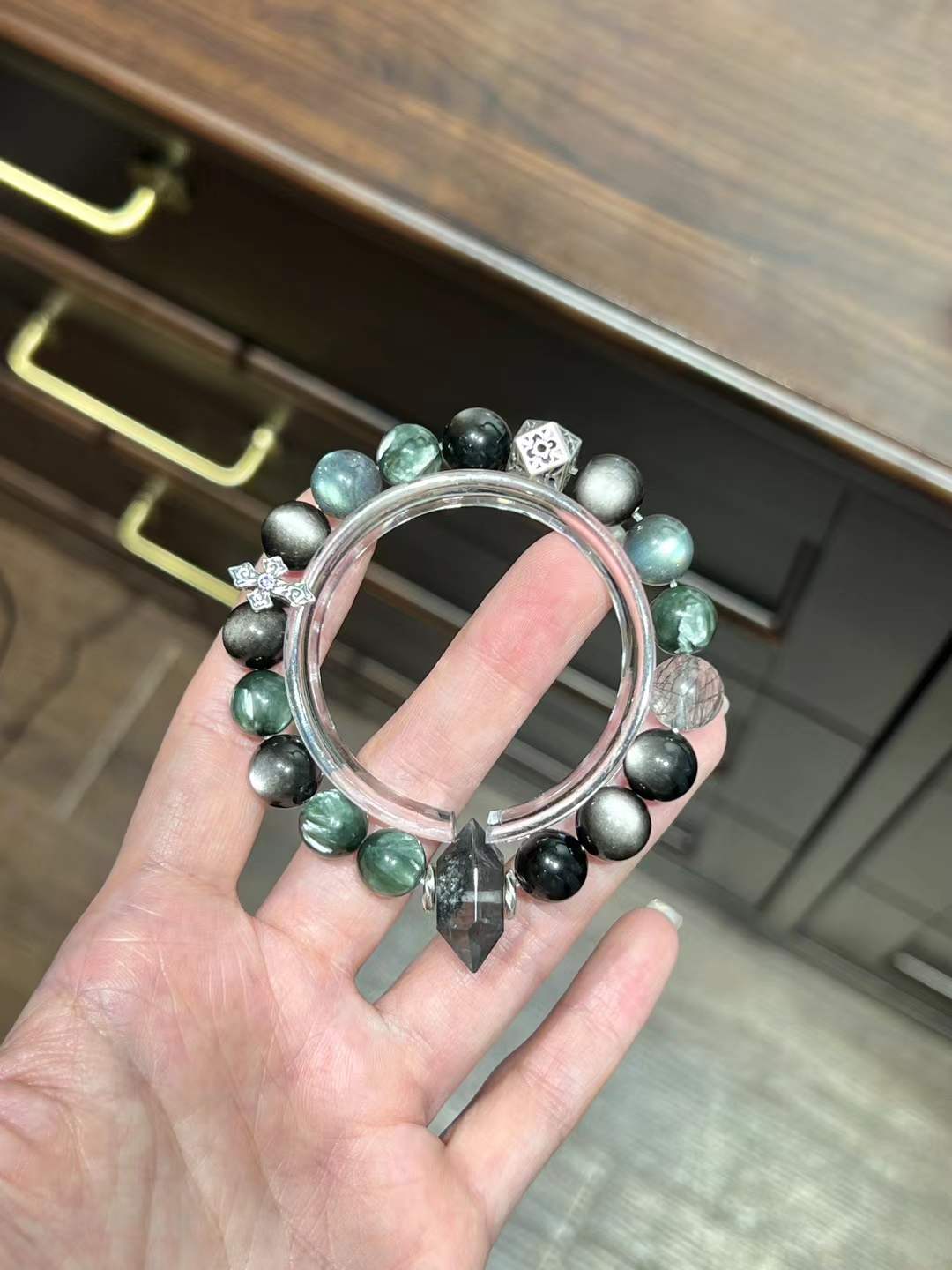 Wood & Water Element | Dragon Blood Jasper, Obsidian & Labradorite Power Bracelet