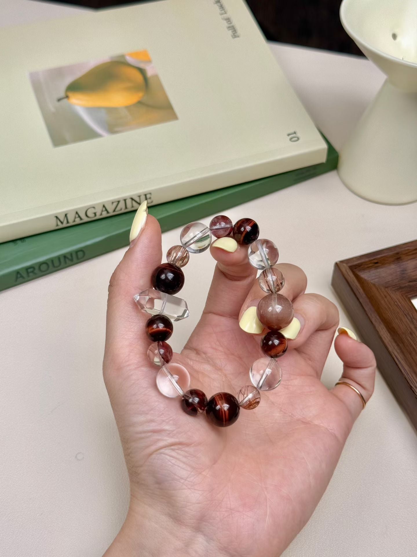 Fire Element | Red Tiger’s Eye & Quartz Energy Loop Bracelet-Activate, Focus, and Achieve Your Goals