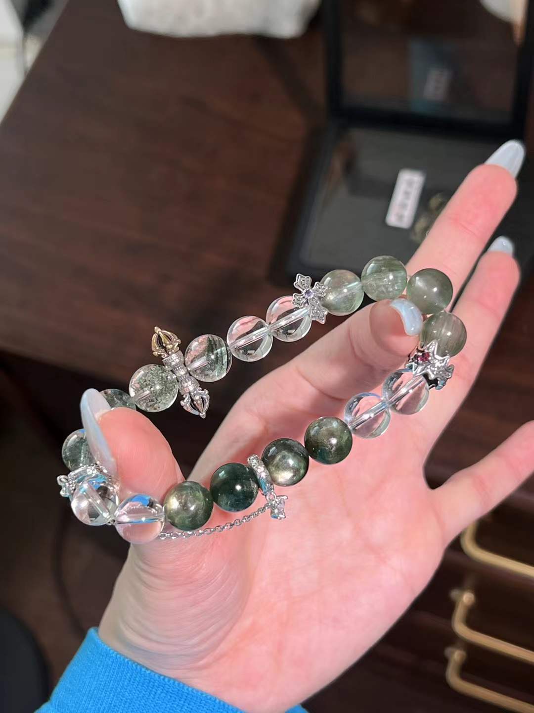 Wood Element | Green Rutilated Quartz, Green Phantom, Seraphinite, Green Lepidolite Synergy Bracelet