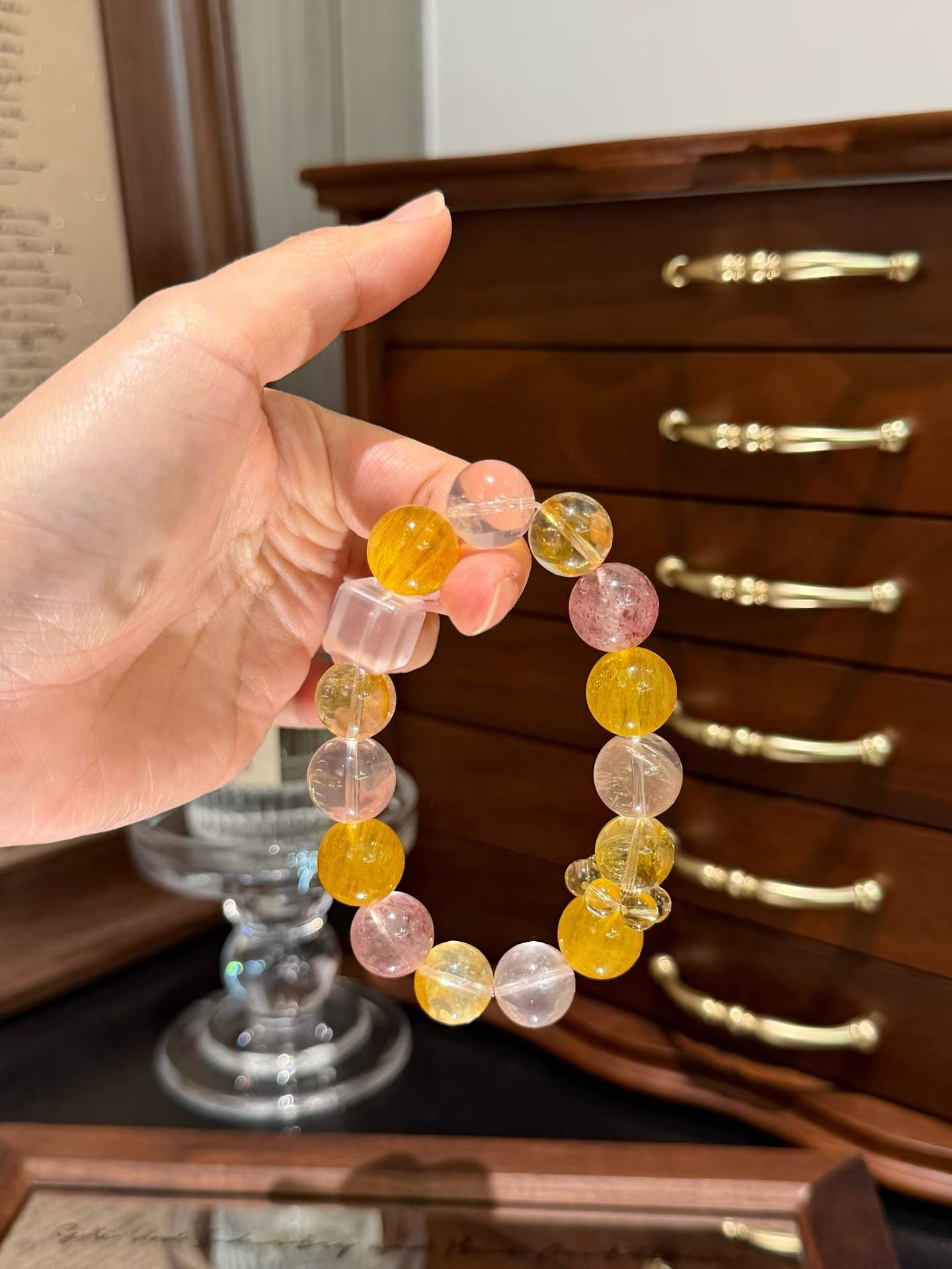 Abundance & Joy Healing Crystal Bracelet | Yellow Fluorite, Citrine & Rose Quartz for Confidence, and Creative Minds