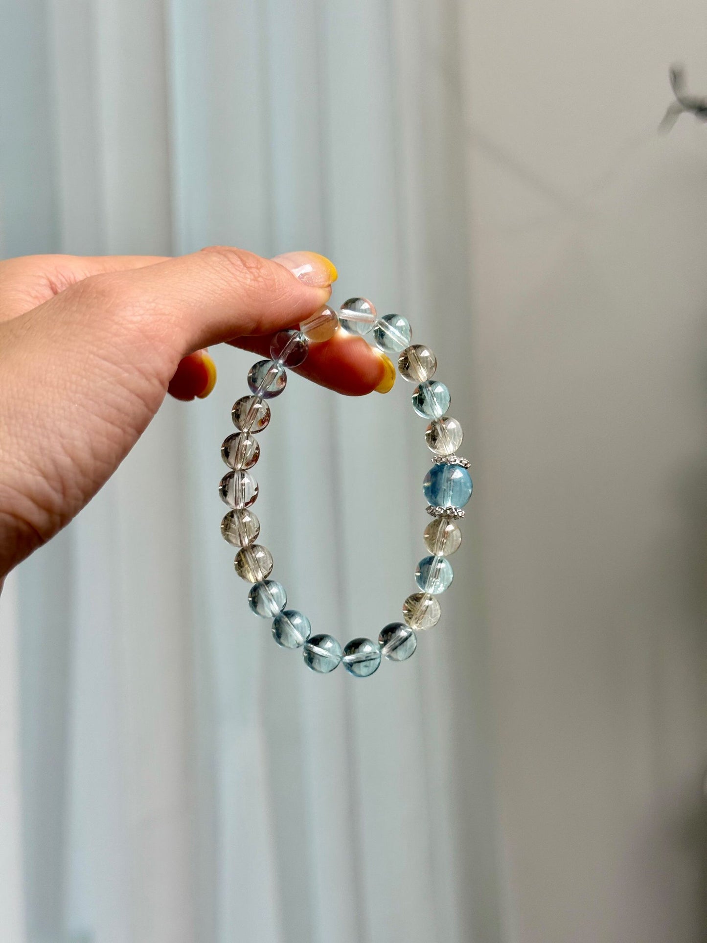 Water Element | Natural Aquamarine & Clear Quartz Spiritual Purification Bracelet
