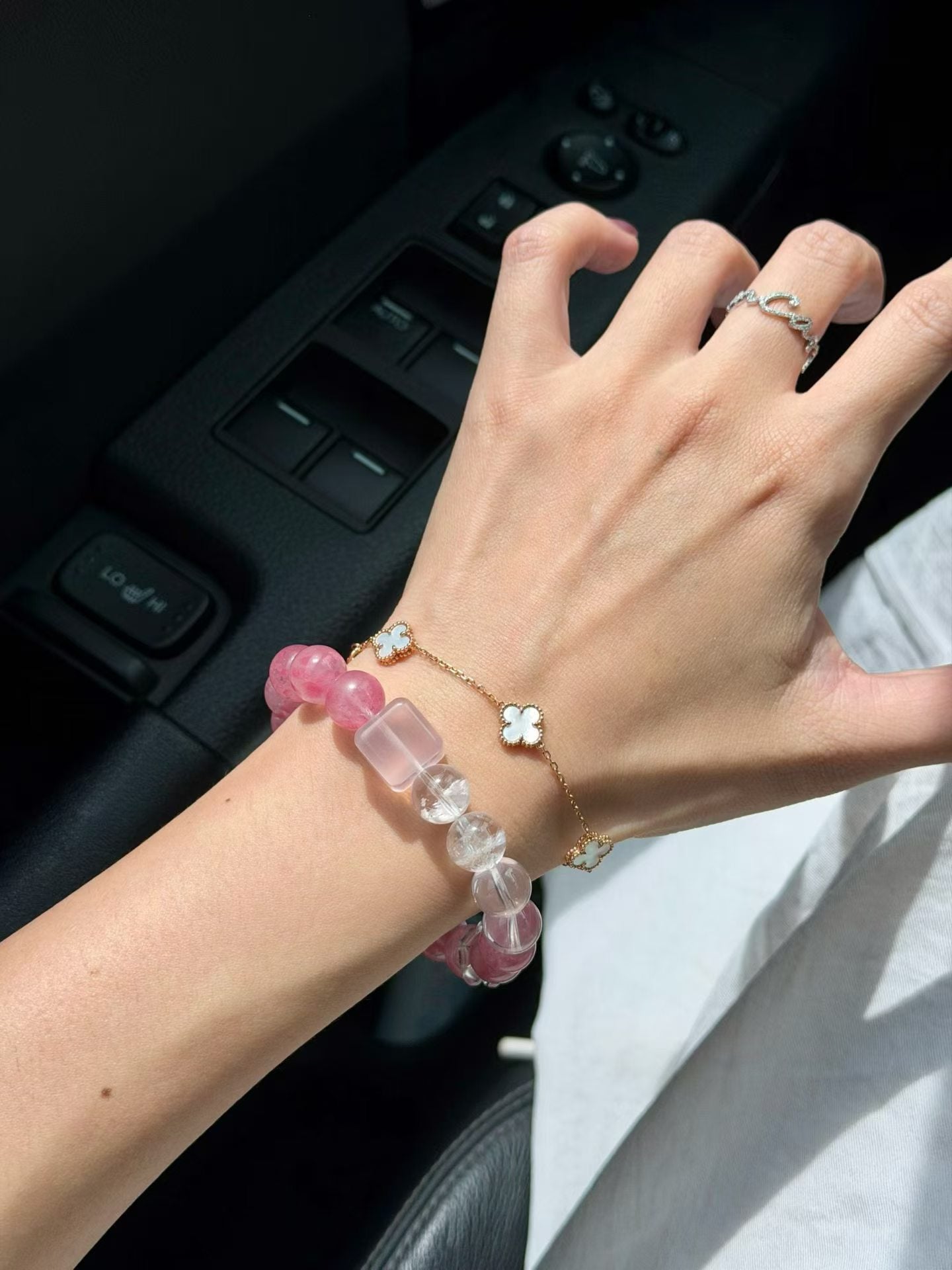 Deep Heart Healing & Renewal Crystal Bracelet | Rhodonite, Rose Quartz & White Phantom for Emotional Recovery