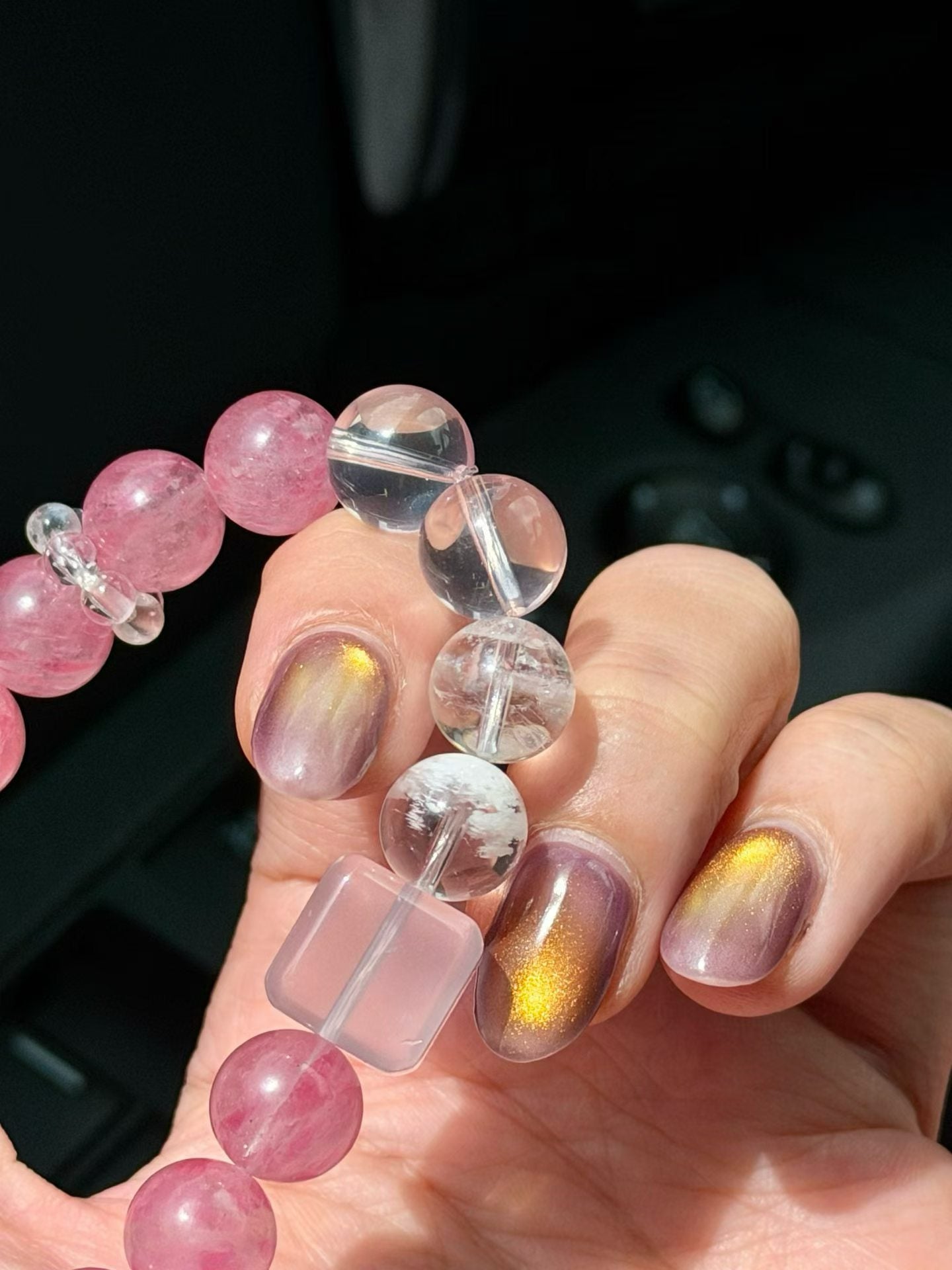 Deep Heart Healing & Renewal Crystal Bracelet | Rhodonite, Rose Quartz & White Phantom for Emotional Recovery