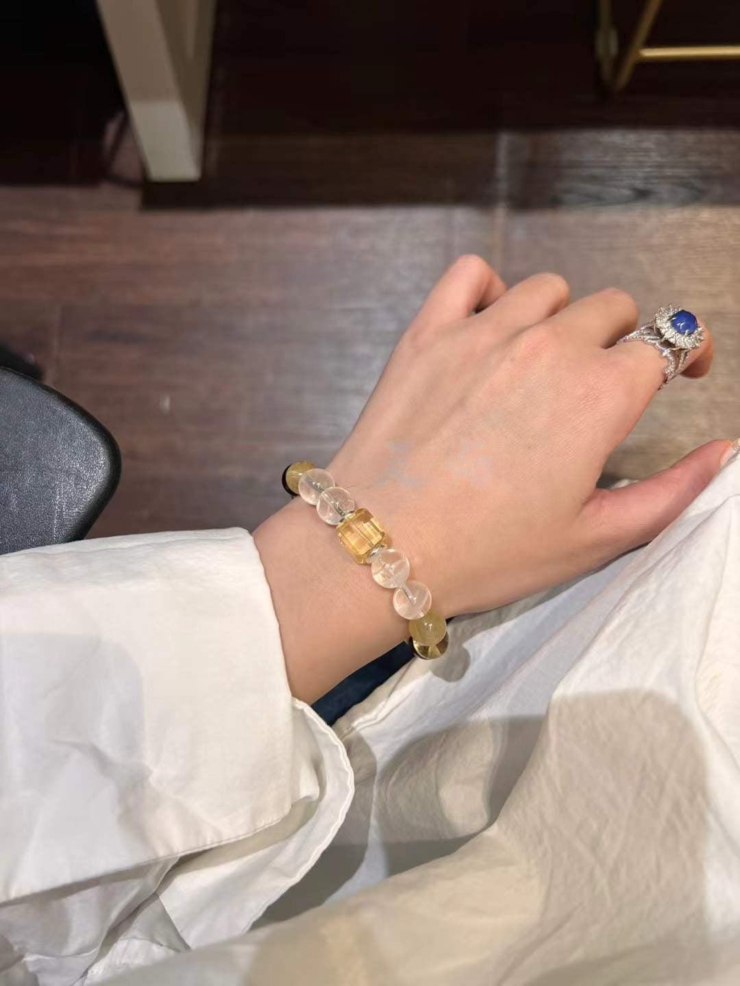 Earth & Metal Element | Citrine, Rutilated Quartz, Tiger’s Eye & White Phantom Abundance Bracelet