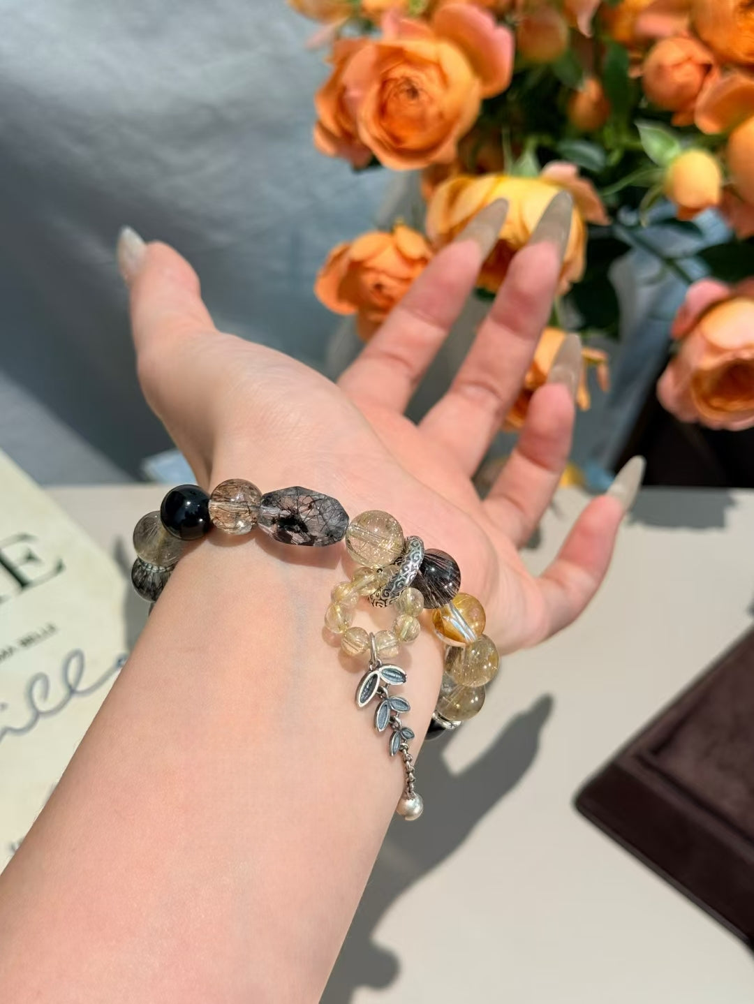 Alchemist's Treasure — Golden Rutilated Quartz & Black Stones for Transformation