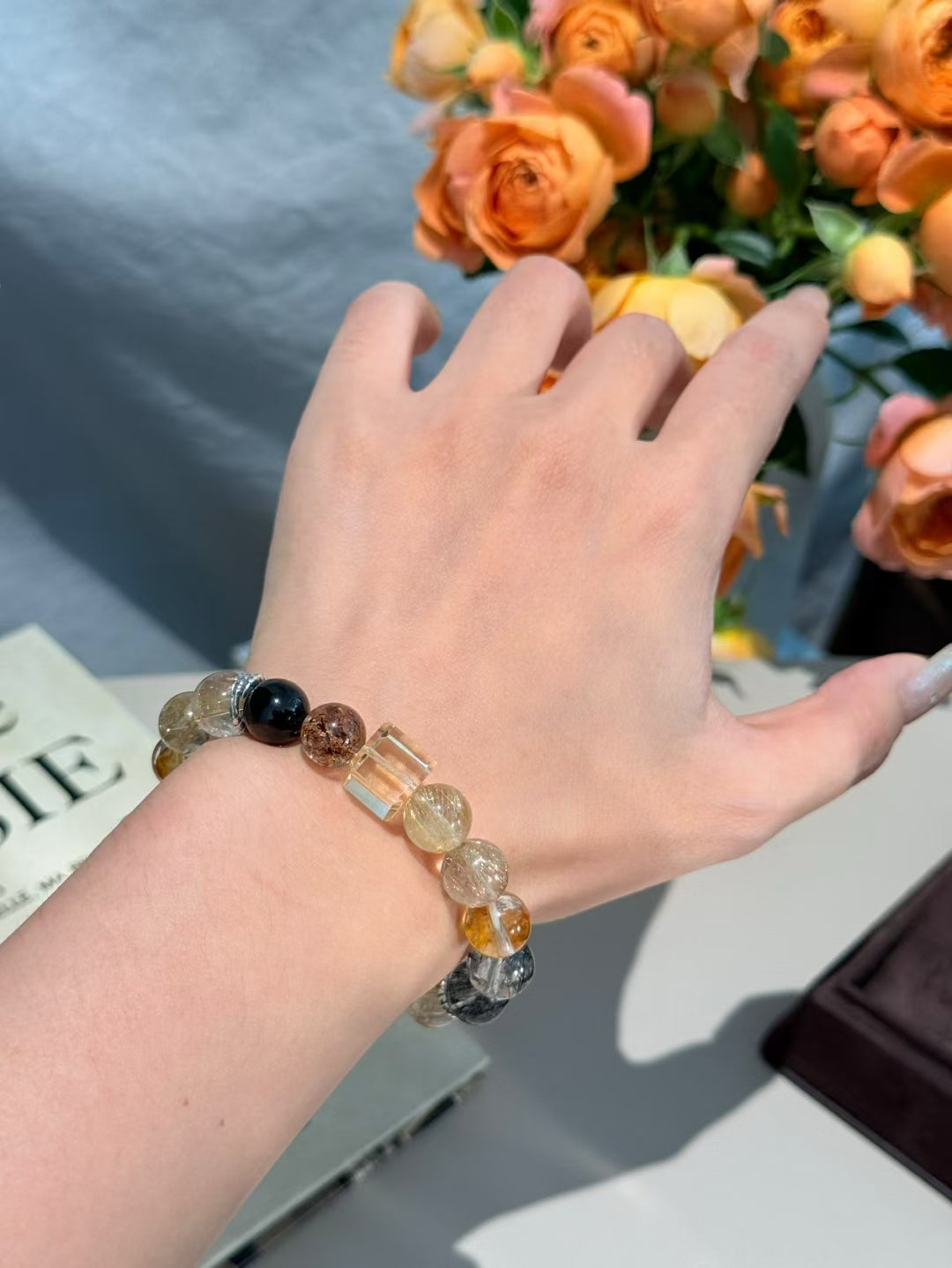 Alchemist's Treasure — Golden Rutilated Quartz & Black Stones for Transformation