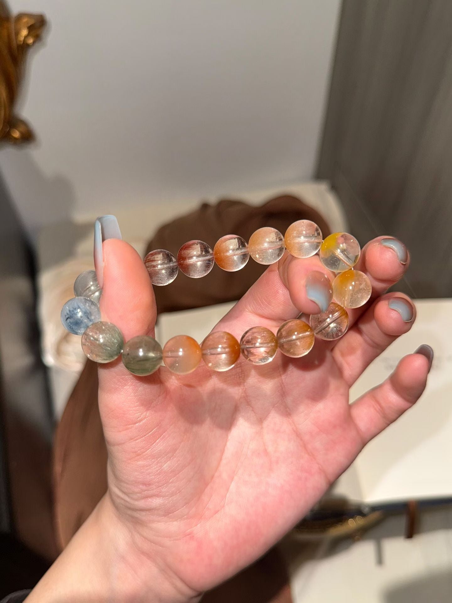 Premium Multi-Color Rabbit Hair Rutilated Quartz Bracelet