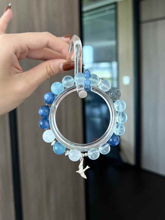 Water Element | Aquamarine, Kyanite, Indian Moonstone & Labradorite Bracelet for Wisdom & Mental Clarity